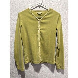 Vintage Mod-O-Doc Button Front Cardigan Pockets 90s Green Cotton Women’s Medium